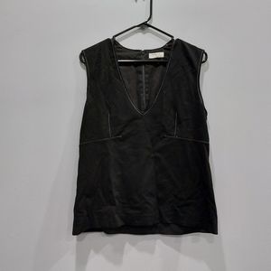 Aritzia Babaton Black Ponte Knit V-neck Top